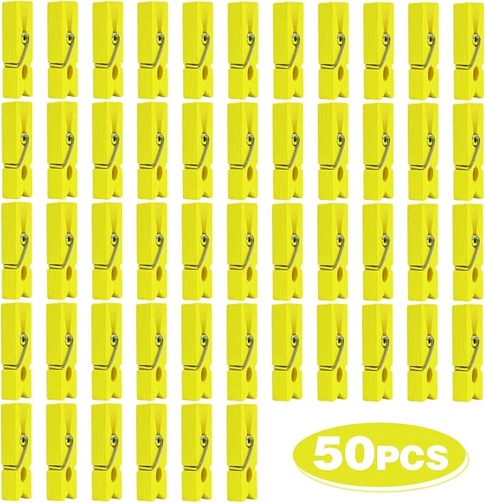 Jdesun 50pcs Photo Wood Clips Natural Wooden Mini Clothespins Paper Peg Pins - Image 2