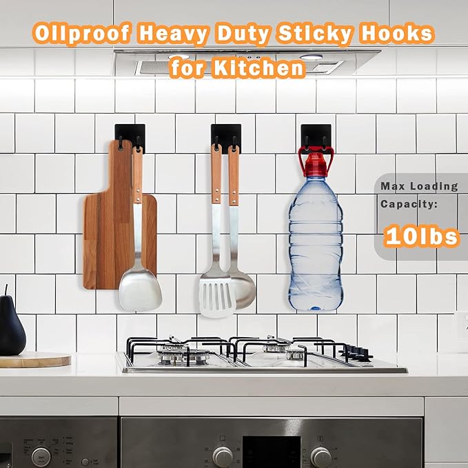 Adhesive Hooks, Stick on Stainless Steel Towel Robe Razor Wall Hooks - Image 4