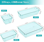 23 PCS Clear Plastic Drawer Organizers Set, 4 Size Desk Drawer Organizer Trays - Image 2