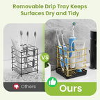 Toothbrush Holders for Bathrooms, Stainless Steel Toothbrush Holder Kids - Image 4