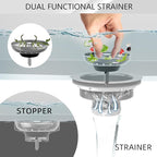 Kitchen Sink Strainer 2 Pack Drain Stopper Combo Basket Replacement - Image 8