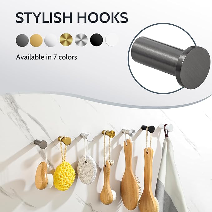 SAYAYO Coat Hooks Wall Mounted, Towel Hooks - Image 6