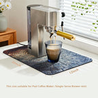 Coffee Bar Mat 20x12 Inch, Wood Grain Stump Design, Absorbent Hide Stain Rubber - Image 2