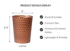 Small Metal Trash Can Wastebasket, Decorative Honeycomb Garbage Can Waste Basket - Image 6