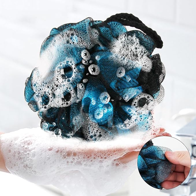 Fu Store Loofah Sponge Shower Loofahs 60g Bath Sponges Mesh Balls 4 Colors Body - Image 4