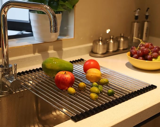 Ahyuan Roll up Dish Drying Rack Over The Sink Kitchen Roll up Sink Drying Rack - Image 2