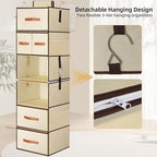 Hanging Closet Organizer 6-Shelf, Upgrade Hanging Shelves - Image 7