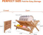 SZUAH Collapsible Bamboo Dish Drying Rack - Image 2