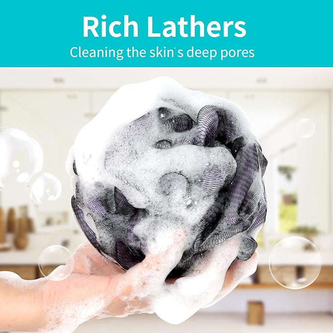 Bath Loofah Shower Sponge Body Back Scrubber Soft Mesh Shower Puffs Exfoliating - Image 7