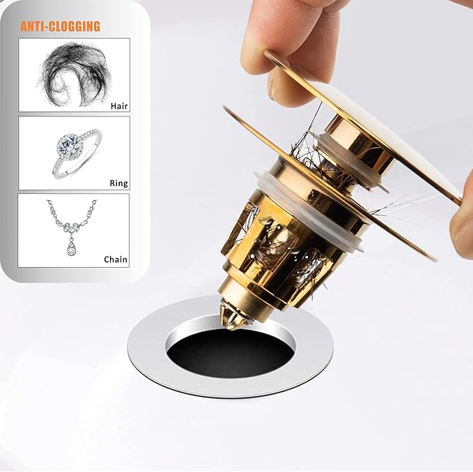 Artiwell Universal Bathroom Sink Drain Stopper, Fits Most Pop-Up Drains - Image 4