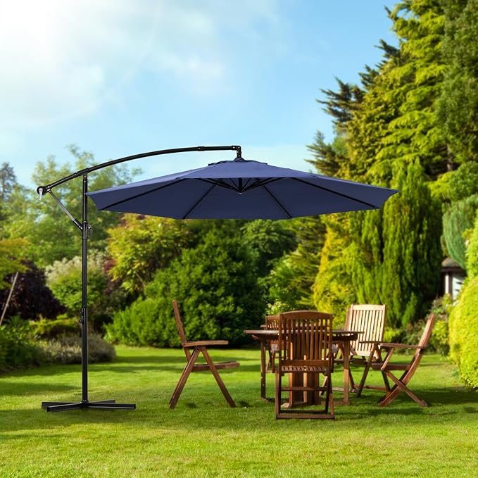 Backyard Expressions 10FT Cantilever Patio Umbrella – Outdoor Offset Hanging Umbrella with Smooth Crank, Tilt Adjustment & UV Protection – Heavy-Duty Steel Frame (Base Not Included) - Image 4
