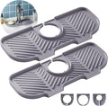 2 Pack Faucet Mat for Kitchen Sink，6° Slope Sink Splash Guard，Splash Guard for by CandleWarmerLamp
