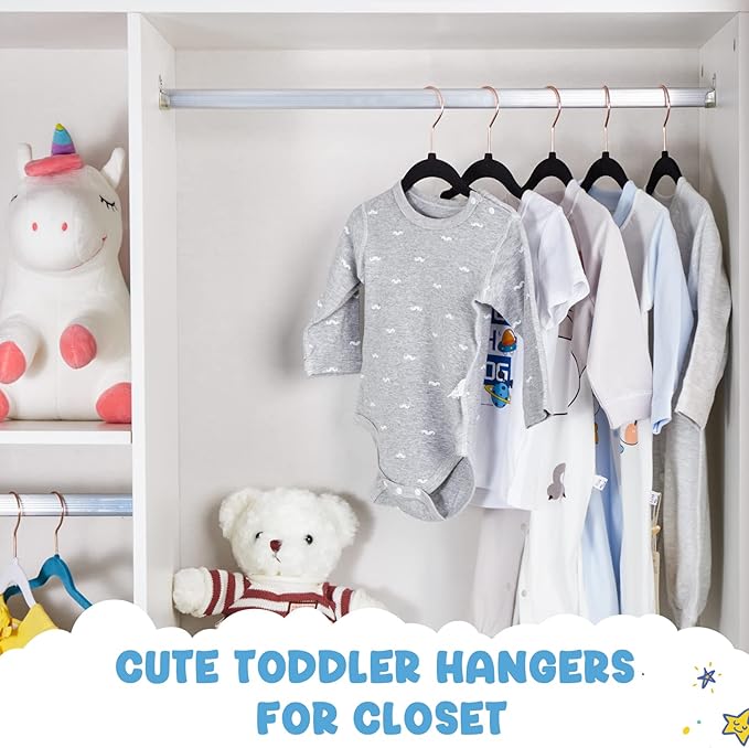 HOUSE DAY Velvet Baby Hangers for Closet, Kids Hangers Velvet 60 Pack, Non Slip - Image 5