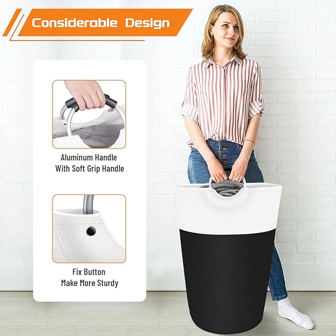 BlissTotes 75L Laundry Basket, Freestanding Laundry Hamper, Collapsible Dirty - Image 5