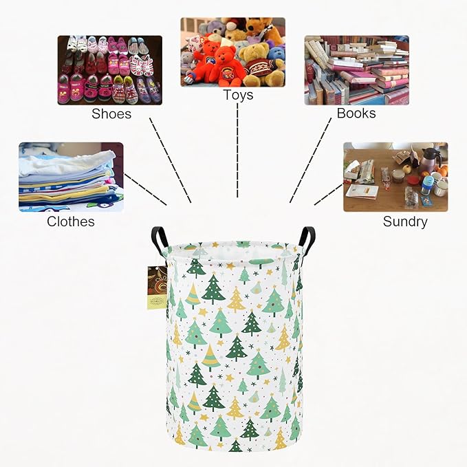 HUNRUNG Laundry Hamper, Large Canvas Fabric Lightweight Storage Basket Toy - Image 3