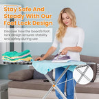 Ironing Board 13" X 43" W/Extra Thick Heavy Duty Padded Cover, Height Adjustable - Image 7
