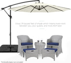 Best Choice Products 10ft Offset Hanging Market Patio Umbrella w/Easy Tilt Adjustment, Polyester Shade, 8 Ribs for Backyard, Poolside, Lawn and Garden - Ivory - Image 2