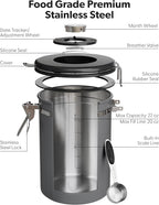 Veken Coffee Canister with Window, Airtight Stainless Steel Kitchen Food - Image 6