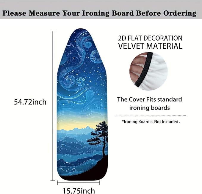 Nuxovilar Starry Sky & Mountain Pattern Ironing Board Cover, 15 * 54inch - Image 4