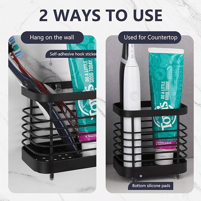 Wall Mount Toothbrush Holder for Bathroom, Stainless Steel Rustproof Toothbrush - Image 4