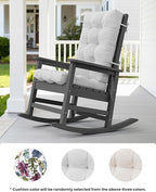 SERWALL Oversized Outdoor Rocking Chair Set of 2, HDPE Rocker for Adults, Patio Rocking Chairs for Porch, Grey - Image 4