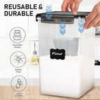 WHITE FEATHER SUPPLIES 2 PC Large Flour Sugar Storage Containers - Image 3