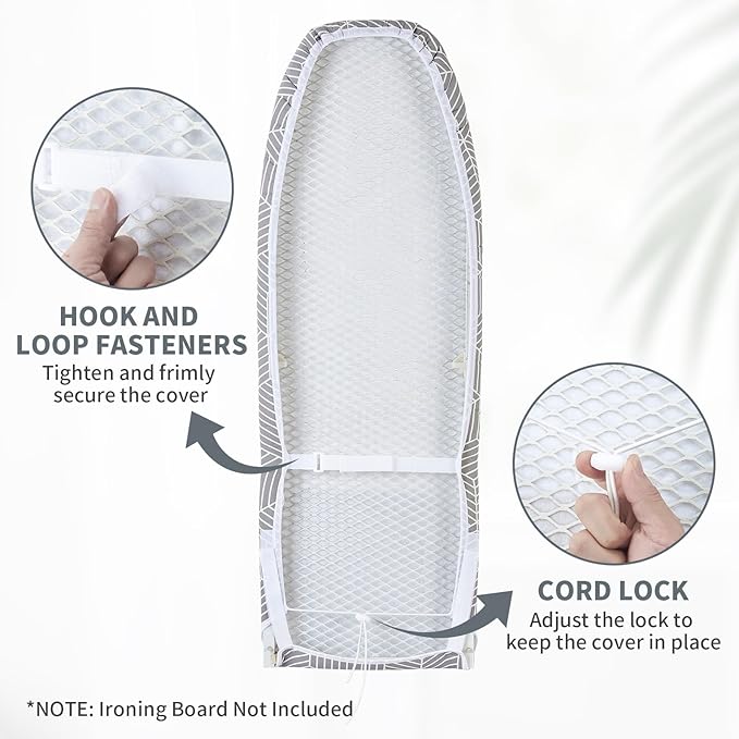 Seiritex Over The Door Ironing Board Cover 14 x 42 inch, Thick Padding and Heat - Image 2