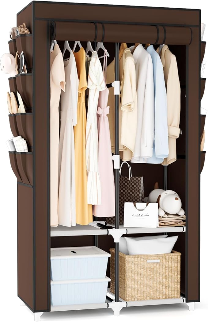Portable Closet for Hanging Clothes, Portable Wardrobe Closet by BRFOYU
