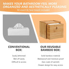 Disposable Face Towel with Bamboo Drawer Storage Box - Image 2