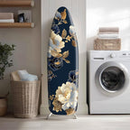 Blue White Floral Ironing Board Cover Stretch Fabric - Image 2