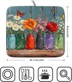 Spring Summer Floral Dish Drying Mat - Image 2