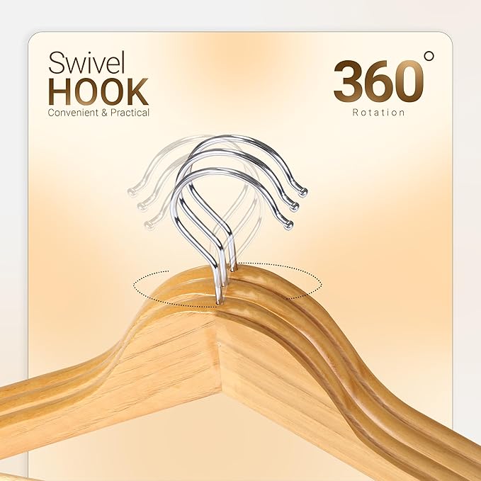 Utopia Home Premium Wooden Hangers 90 Pack - Image 3