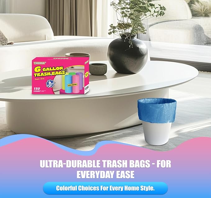 6 Gallon Trash Bags Colored 0.94 Mil Thick - Image 5