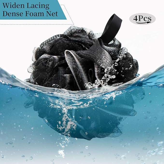 Bath Loofah Shower Sponge Body Back Scrubber Soft Mesh Shower Puffs Exfoliating - Image 5