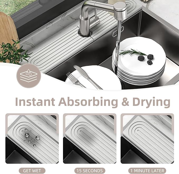 Stone Faucet Mat for Kitchen Sink - Image 2