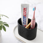rejomiik Thick Resin Toothbrush Holders Bamboo Tooth Brushing Holder - Image 2