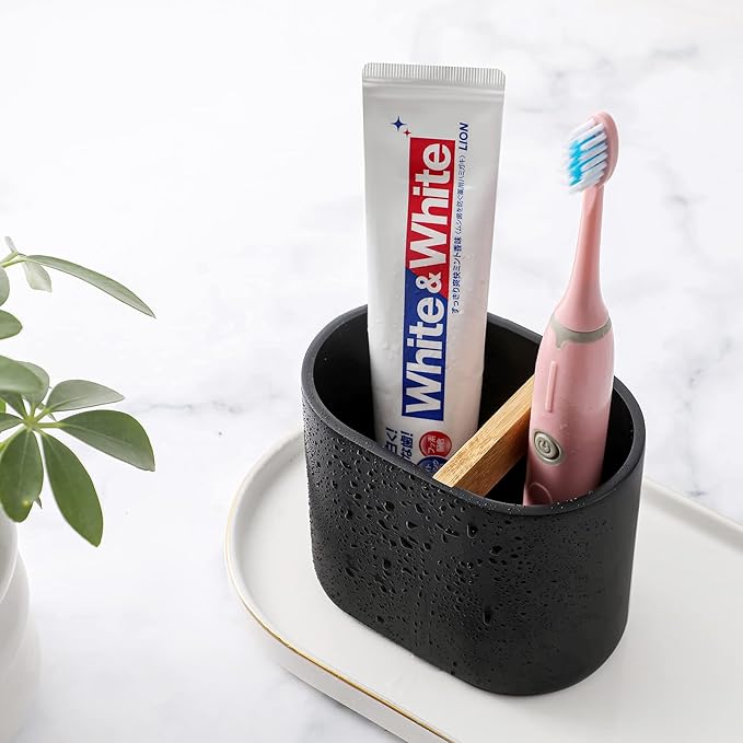 rejomiik Thick Resin Toothbrush Holders Bamboo Tooth Brushing Holder - Image 2