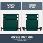 Best Choice Products 30” Wide Folding Zero Gravity Outdoor Recliner Patio Lounge Chair w/Adjustable Canopy Shade, Headrest, Side Accessory Tray - Forest Green - Image 4
