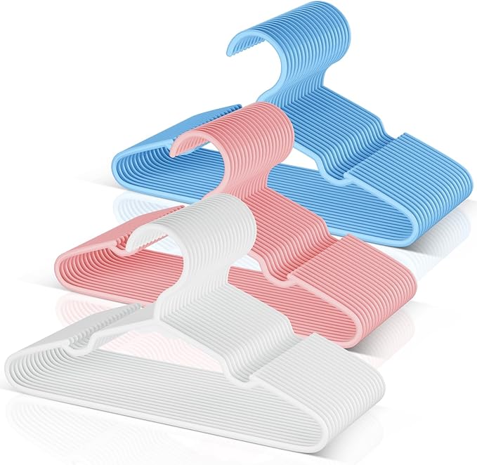 VTRIN Baby Hangers 60 Pack Large Capacity Hard Plastic Kids Hangers Suitable by VTRIN