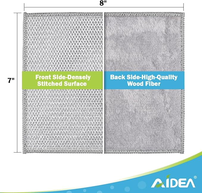 AIDEA Non Scratch Wire Dishcloth 12PK, Wire Dishwashing Rag - Image 4