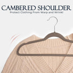 HOUSE DAY Taupe Velvet Hangers 60 Pack, Non Slip Clothes Felt Hanger Heavy Duty - Image 5