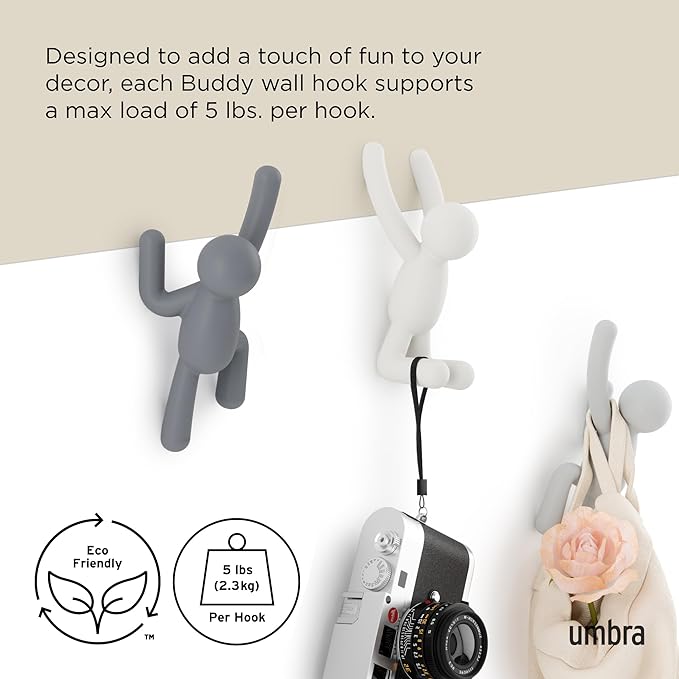Umbra Buddy Wall Hooks – Decorative Wall Mounted Coat Hooks - Image 5