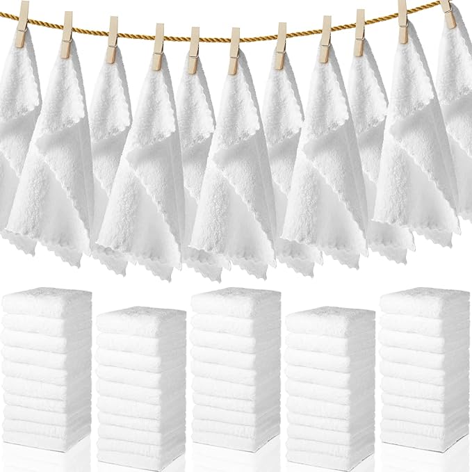 Newwiee 100 Pcs Washcloths Bulk Quick Drying Bathroom Wash Clothes 12 x 12 Inch by Newwiee
