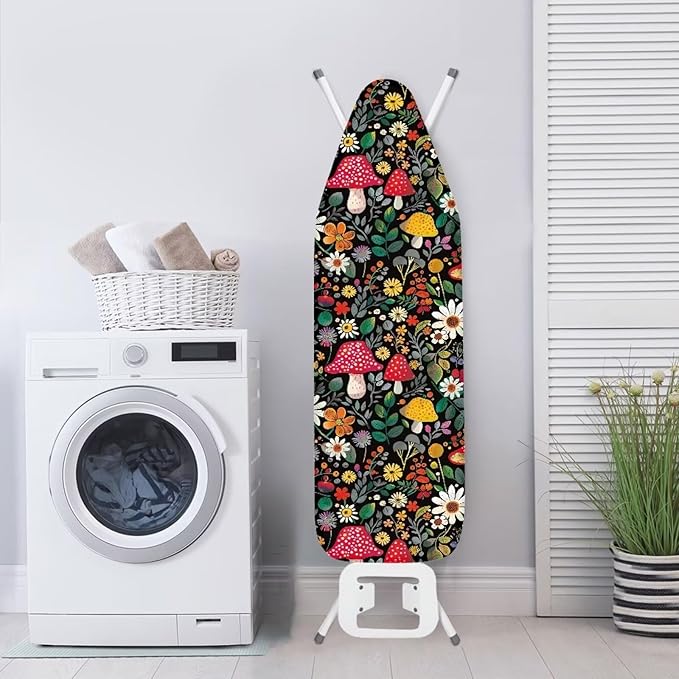 Mushroom Ironing Board Cover and Pad, Floral Ironing Board Cover, Stain - Image 3