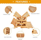 Bamboo Dish Drying Rack, 3 Tier Collapsible Wooden Dish Drainer Rack - Image 4