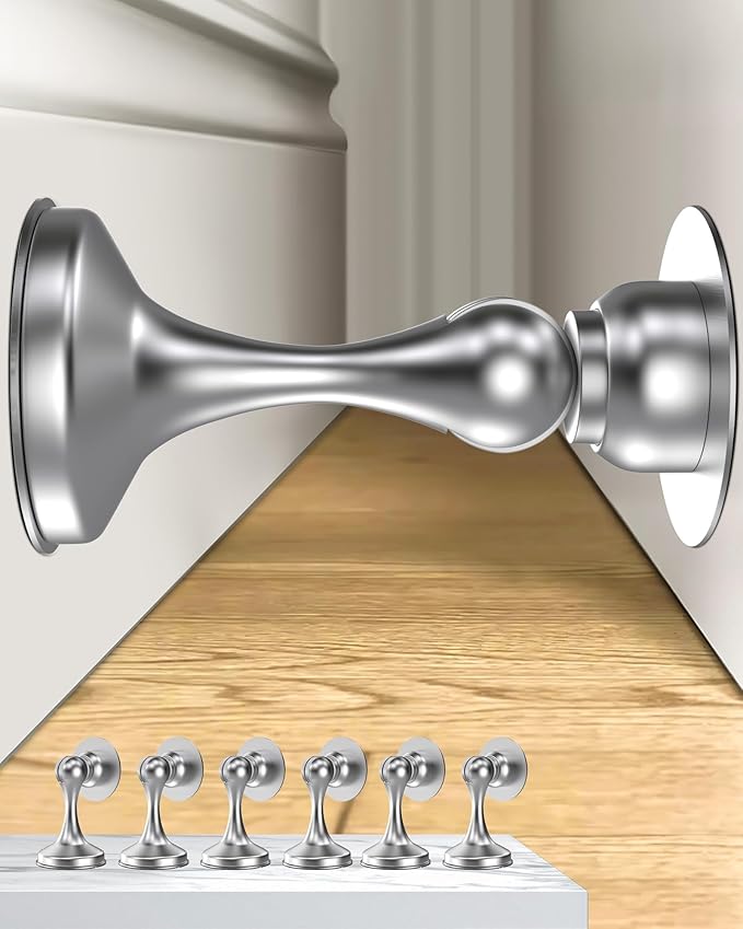 Crosize Magnetic Door Stoppers 6 Pack, Stainless Steel Door Stops by Crosize
