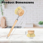 Bamboo Dish Brush with Handle - Image 2