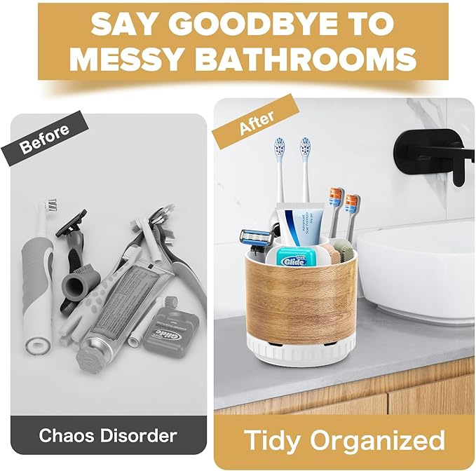 Wood Toothbrush Holders Organizers - Image 4