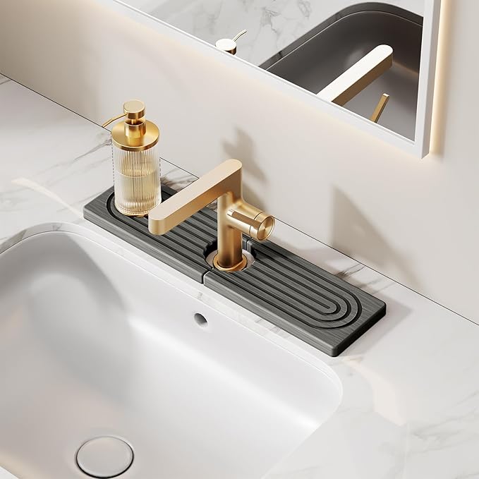 15.7 Inch Stone Faucet Mat for Kitchen Sink Splash Guard, Diatomite Sink by Unknown