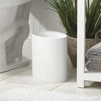 mDesign Stainless Steel Metal Oval Trash Can, 7.9 Liter/2.09 Gallon Wastebasket - Image 2